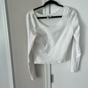 Women's White Long Sleeve Top